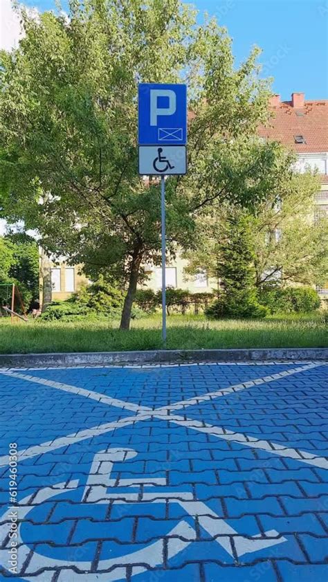 Free Parking Space For PWD Indicated By Road Markings And Information