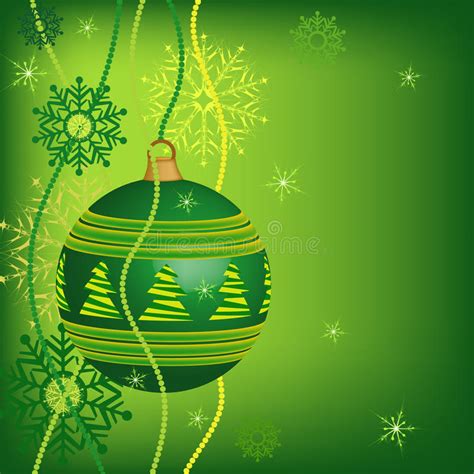 Green Christmas Greeting Card Stock Illustration Illustration Of