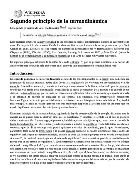 Segundo Principio De La Termodinámica Descargar Gratis Pdf Segunda Ley De La Termodinámica