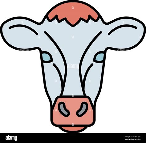 Cow Head Icon Outline Cow Head Vector Icon Color Flat Isolated Stock