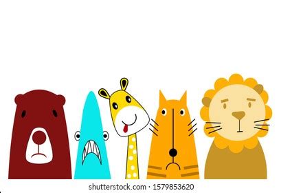 Drawing Colourful Wild Animals Stock Vector (Royalty Free) 1579853620 ...