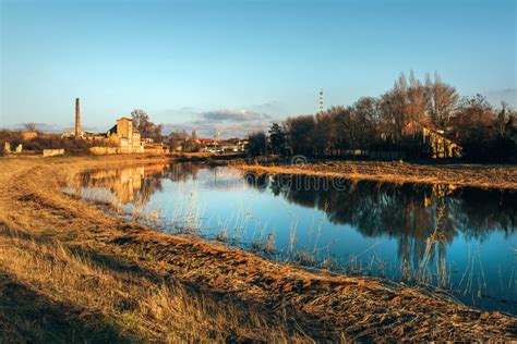 Begej Still Water In Town Of Zrenjanin Vojvodina Province In Serbia