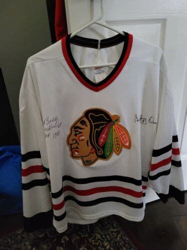 Bobby Orr Bobby Hull Autographed Chicago Blackhawks Jersey C W Coa