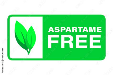 Green Labels Aspartame Free With A Simple Leaf Design Signifying