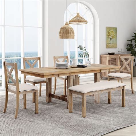 Amazon Lumisol Solid Wood Kitchen Dining Room Table Set With