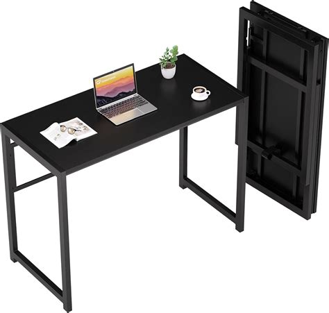 Folding Desk for Small Spaces, 39.4 in No-Assembly Small Computer Desk ...