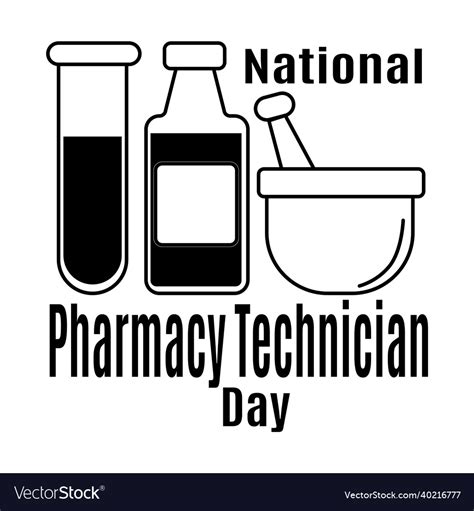 National pharmacy technician day idea for poster Vector Image