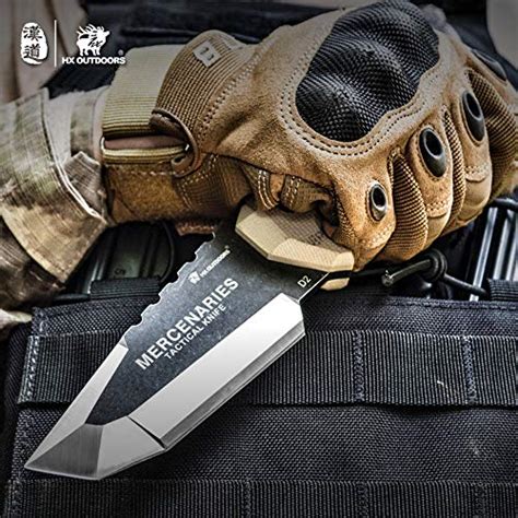 HX OUTDOORS Fixed Blade Knive With Sheath Tanto Knife Survival