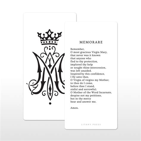 Memorare Prayer Card Etsy