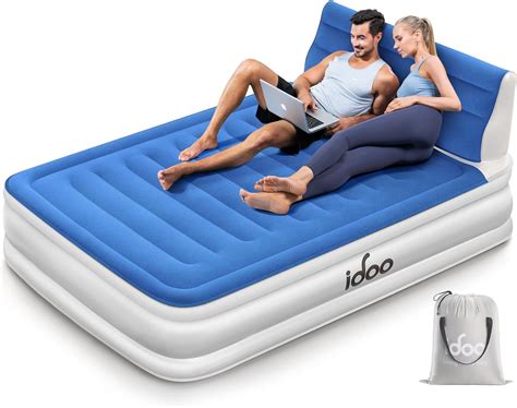 Idoo Lit Pneumatique Avec T Te De Lit Matelas Gonflable Double Avec