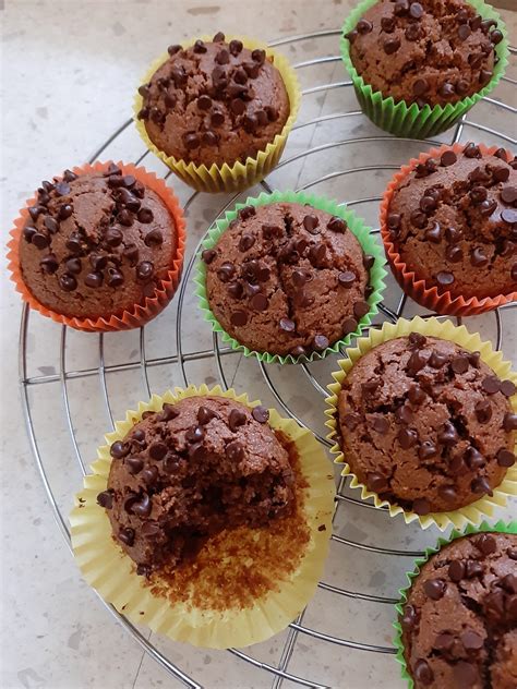 Muffin Super Integrali Con Gocce Di Cioccolato Sfumature Di Diabete E