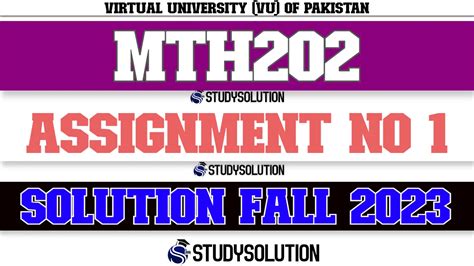 Mth Assignment No Solution Fall Studysolution