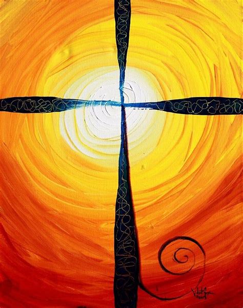 Christian Cross Art Abstract Sunset By J Vincent Cross Art Cross