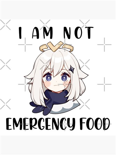 Genshin Impact Emergency Food Paimon V3 Poster By T Sinek Redbubble