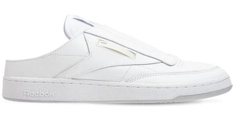 Reebok Leather Beams Club C Laceless Mule Sneakers In White For Men Lyst