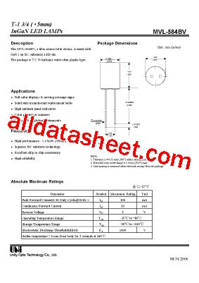 MVL 584BV Datasheet PDF Unity Opto Technology