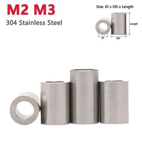 M M Stainless Steel Bushing Washer Round Hollow Unthreaded