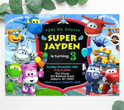 Super Wings Birthday Invitation Edit Yourself Online FREE Demo