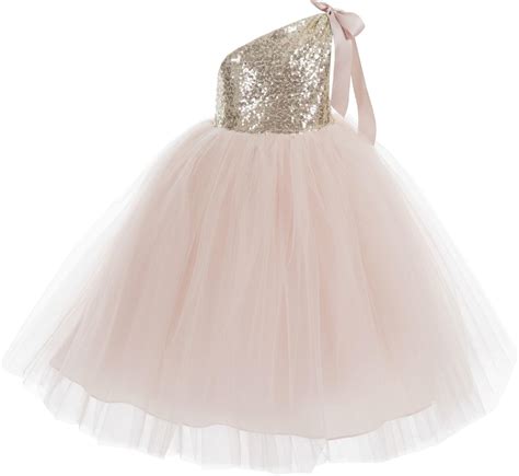 Ekidsbridal One Shoulder Sequin Tutu Flower Girl Dress