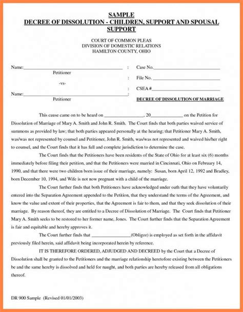 Best Memorandum Of Understanding Divorce Template Excel Tacitproject