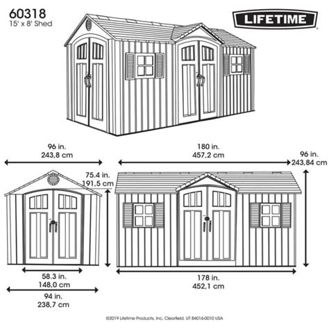 Lifetime X Dual Entrance Grey Rough Cut Plastic Shed