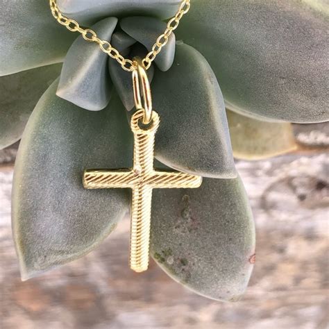 Savvy Cie Jewelry Savvy Cie 8k Gold Sterling Silver Cross Necklace