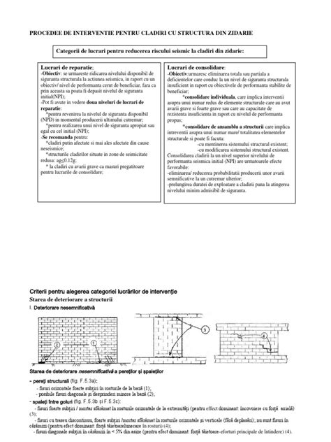 PDF 6 Procedee De Interventie Pentru Cladiri Cu Structura Din Zidarie