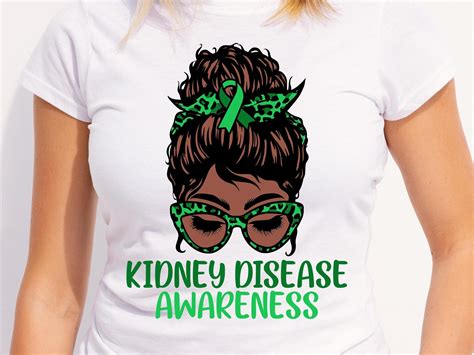 Kidney Disease Awareness Svg Png Afro Messy Bun Kidney Disease Svg