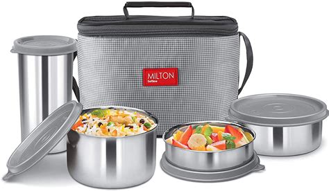 Buy Milton Delicious Combo Stainless Steel Insulated Tiffin Set Of 3