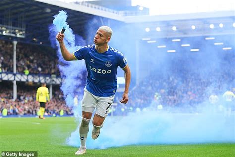 Richarlison Throws A Lit Flare Into The Crowd After Scoring For Everton