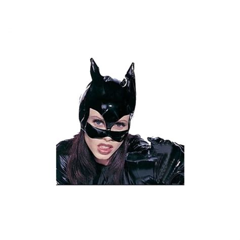 Sexy Cats Eye Mask Catsuit Costume Accessory Black Leather Hood