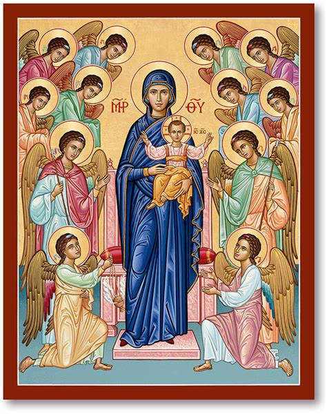 Blessed Virgin Mary Icons Our Lady Queen Of Angels Icon Monastery Icons