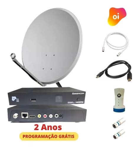 Kit Receptor Digital Oi Tv Livre Hd 2 Anos Canais Abertos Frete grátis