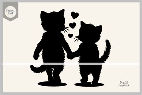 Holding Hands Cats Svg File Clipart Png Graphic By Designs Nook