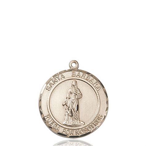 Santa Barbara St Barbara Spanish Patron Saint Kt Gold Medal By Bliss