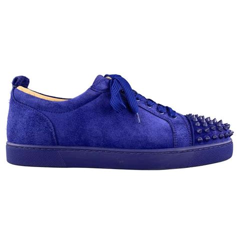 Christian Louboutin Size 10 Royal Blue Suede Louis Junior Spike