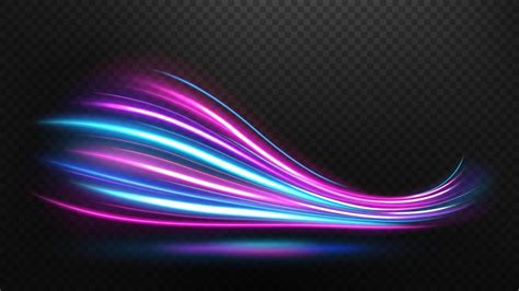 Abstract Multicolor Wavy Line Of Light With A Background Isolated And