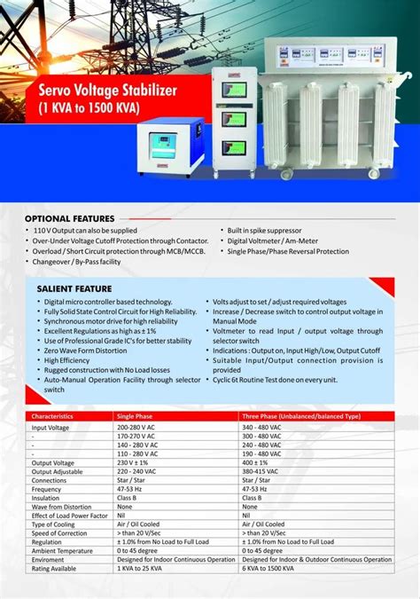 Single Phase Servo Voltage Stabilizer Kva For Commercial At Rs