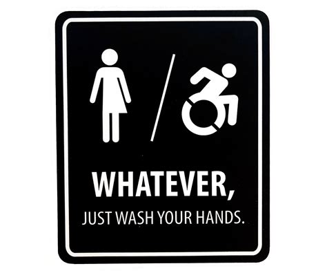 Restroom Bathroom Sign Gender Neutral Unisex Men S Women S Handicap Accessible Whatever