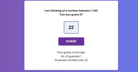 Number Guessing Game Using Html Css And Javascript Off