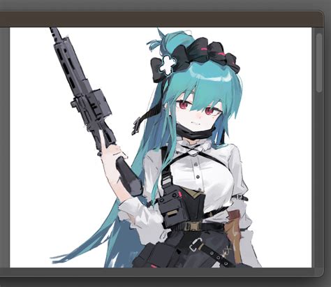 The Big Imageboard Tbib 1girl Art Program In Frame Assault Rifle