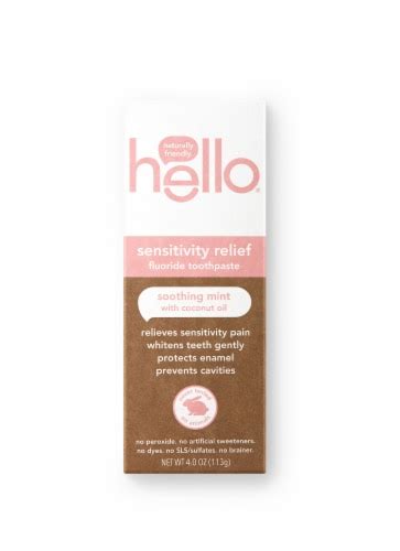 Hello Sensitivity Relief Soothing Mint Fluoride Toothpaste 4 Oz Ralphs