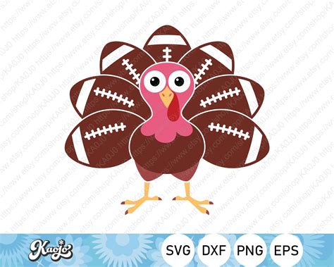 Turkey American Football SVG Thanksgiving Football Turkey Etsy