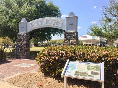 Biloxi City Park And Welcome Sign Historical Marker