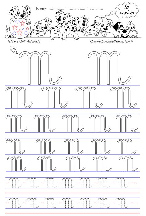 Lettere Dell Alfabeto Lettera M Direzionalita Della Scrittura In