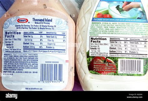 Food Label On The Side Of Products Showing Fat Saturated Fat Stock