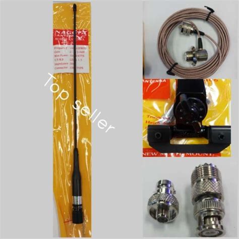 Jual PAKET ANTENA RIG MOBIL HT DUALBAND KABEL TEPLON BREKET KONECTOR HT