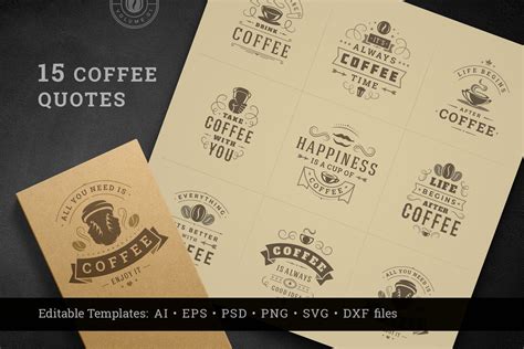 Coffee Quotes and Phrases set | Decorative Illustrations ~ Creative Market