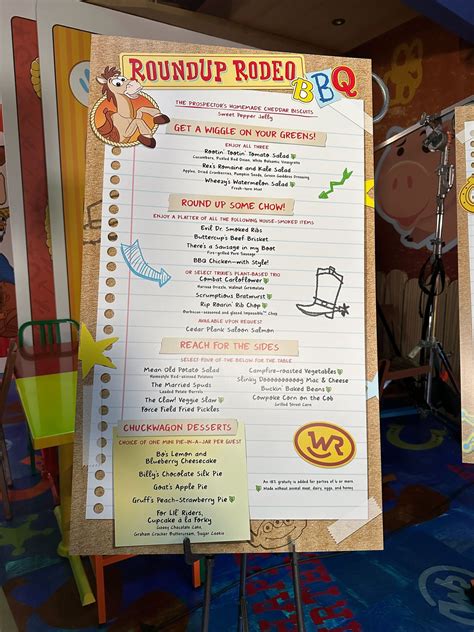 First Look Menu Items At The New Roundup Rodeo Bbq In Toy Story Land