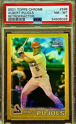 Topps Chrome Albert Pujols Rc Rookie Gold Retrofractor Refractor